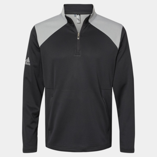 Adidas Men's Textured Mixed Media Quarter-Zip Pullover A532 Men's Textured Mixed Media Quarter-Zip Pullover Thumbnail