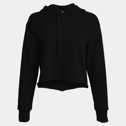 Women's Laguna Sueded Raw Edge Crop Hoodie Sweatshirt Thumbnail