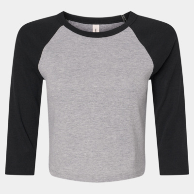 Women's Micro Rib Three-Quarter Raglan Sleeve Baby Tee Thumbnail