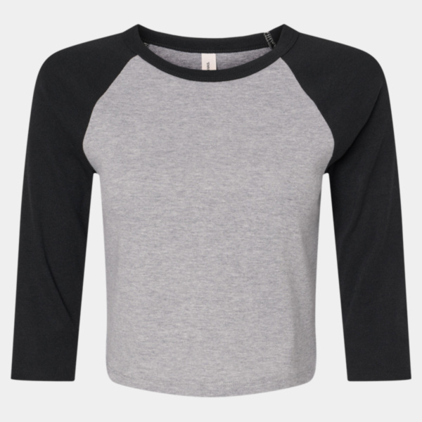 Women's Micro Rib Three-Quarter Raglan Sleeve Baby Tee Thumbnail