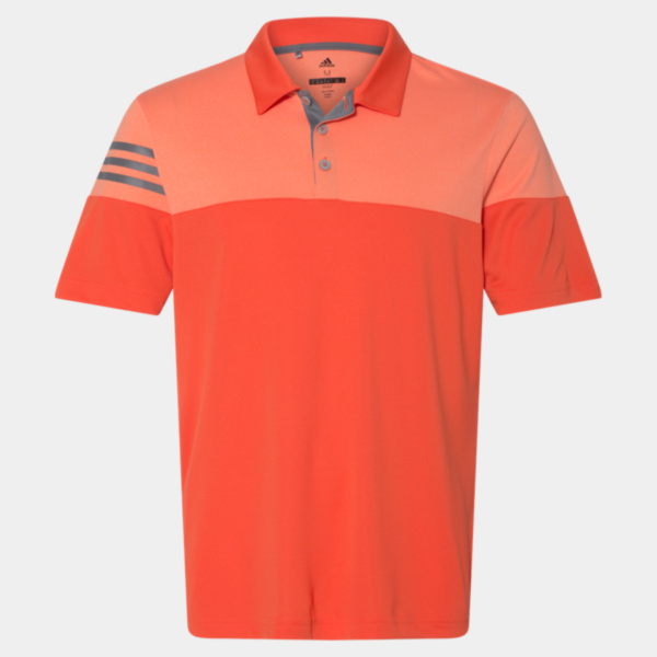 Adidas Men's Heathered 3-Stripes Colorblocked Polo A213 Men's Heathered 3-Stripes Colorblocked Polo Thumbnail