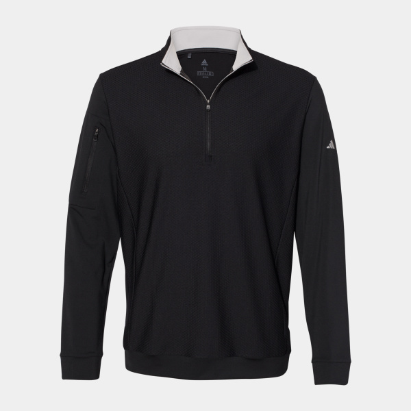 Adidas Men's Textured Quarter-Zip Pullover A295 Men's Textured Quarter-Zip Pullover Thumbnail