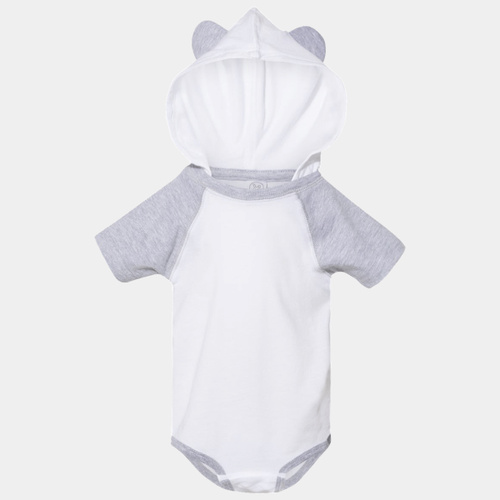 Infant Fine Jersey Raglan Bodysuit with Hood & Ears Thumbnail