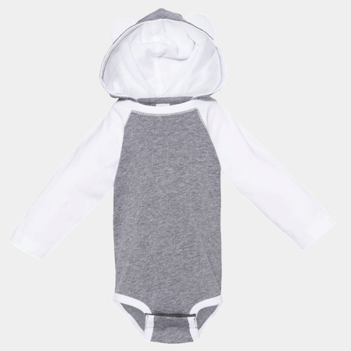 Infant Fine Jersey Character Hooded Long Sleeve Bodysuit with Ears Thumbnail