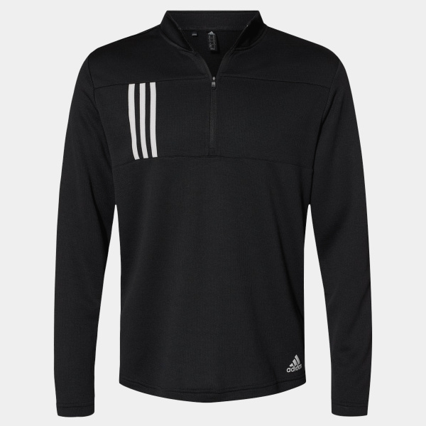 Adidas Men's 3-Stripe Double-Knit Quarter-Zip Pullover A482 Men's 3-Stripe Double-Knit Quarter-Zip Pullover Thumbnail