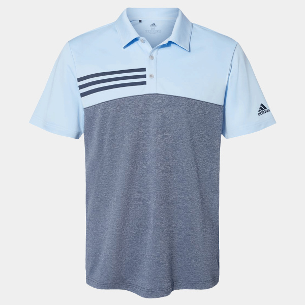 Adidas Men's Heathered Colorblocked 3-Stripes Polo A508 Men's Heathered Colorblocked 3-Stripes Polo Thumbnail