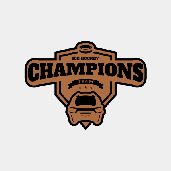 Champions Team Ice Hockey logo template Thumbnail
