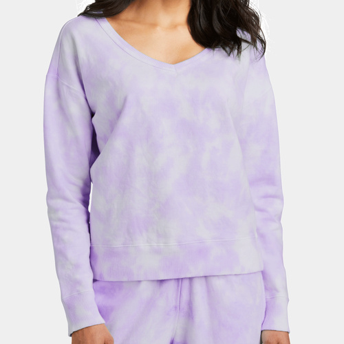 Women's Beach Wash ® Cloud Tie Dye V Neck Sweatshirt Thumbnail
